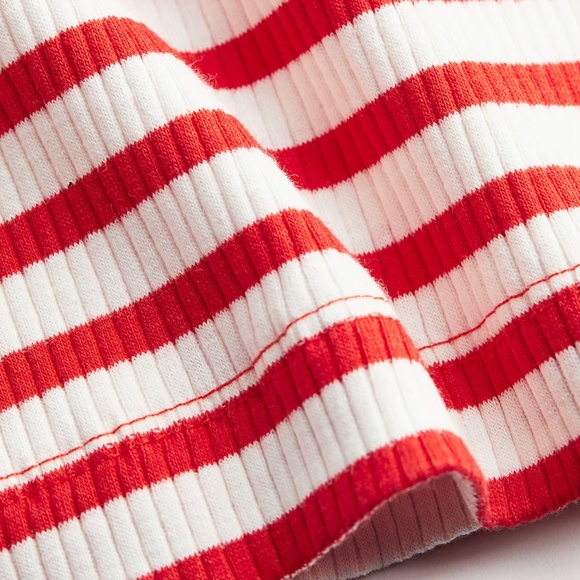 Red White Ribbed Midi Dress - Picture 3 of 4